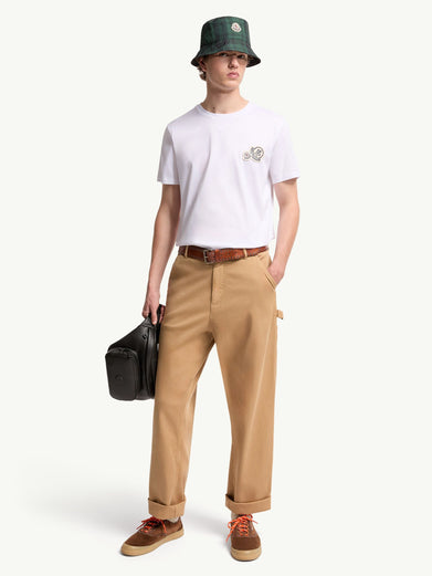 Cotton T-shirt with double logo patch