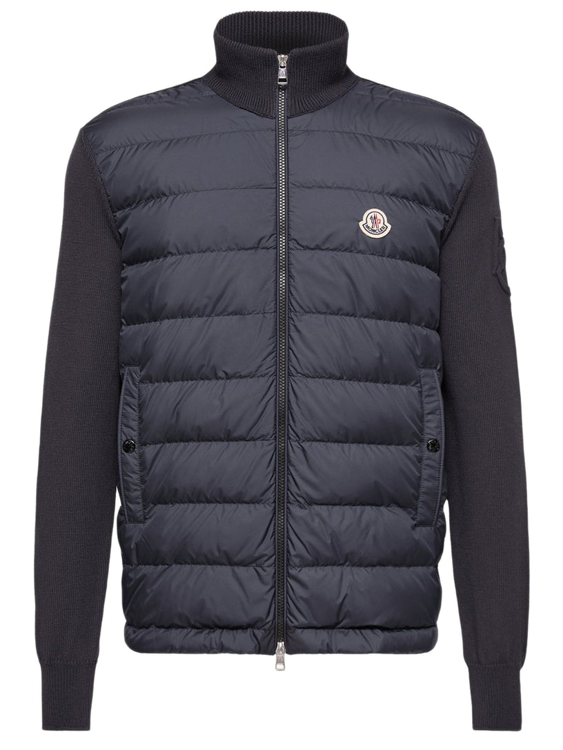 Cotton padded cardigan with zip