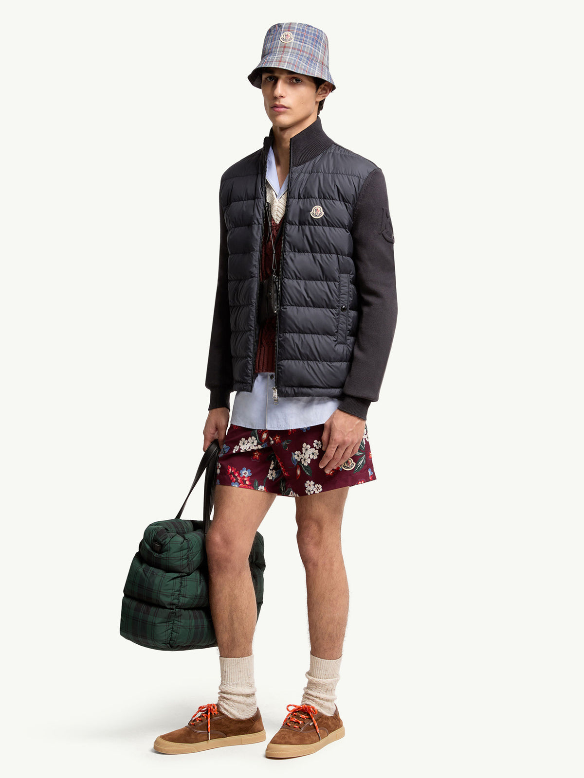 Cotton padded cardigan with zip