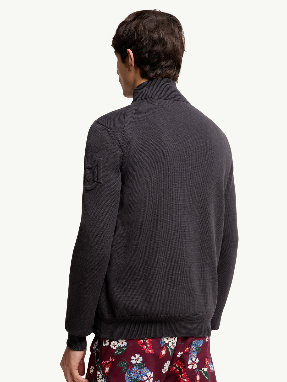 Cotton padded cardigan with zip
