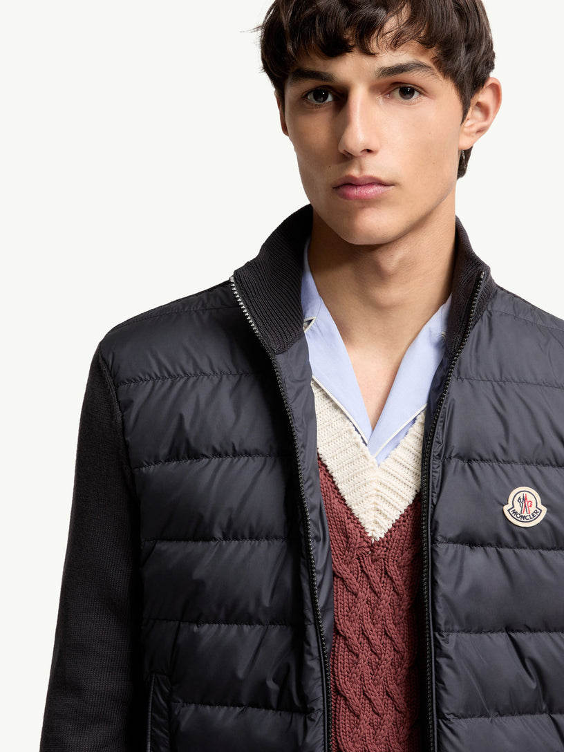 Cotton padded cardigan with zip