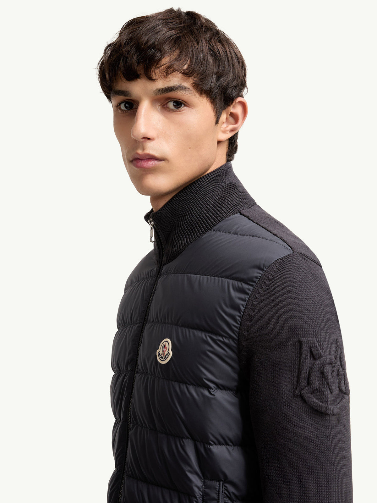 Cotton padded cardigan with zip