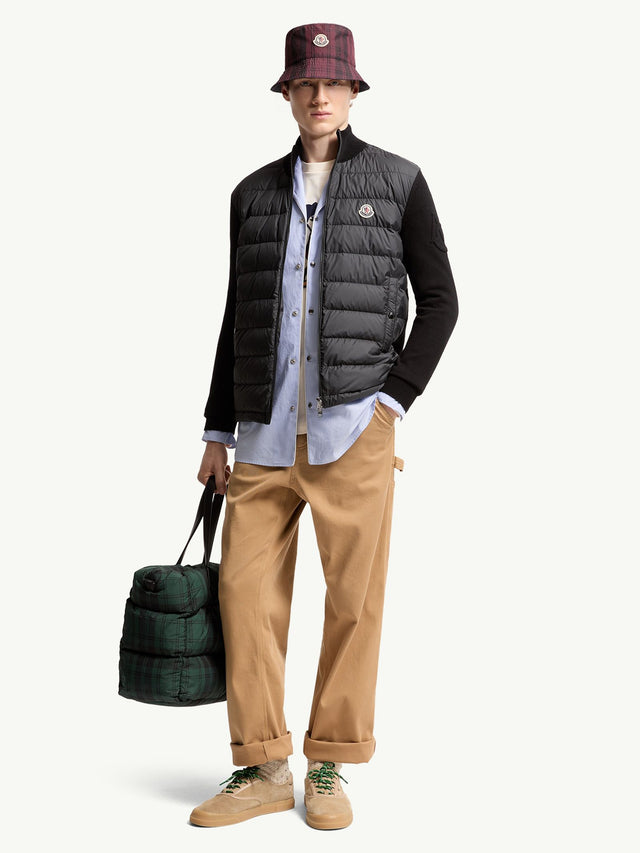 Cotton padded cardigan with zip