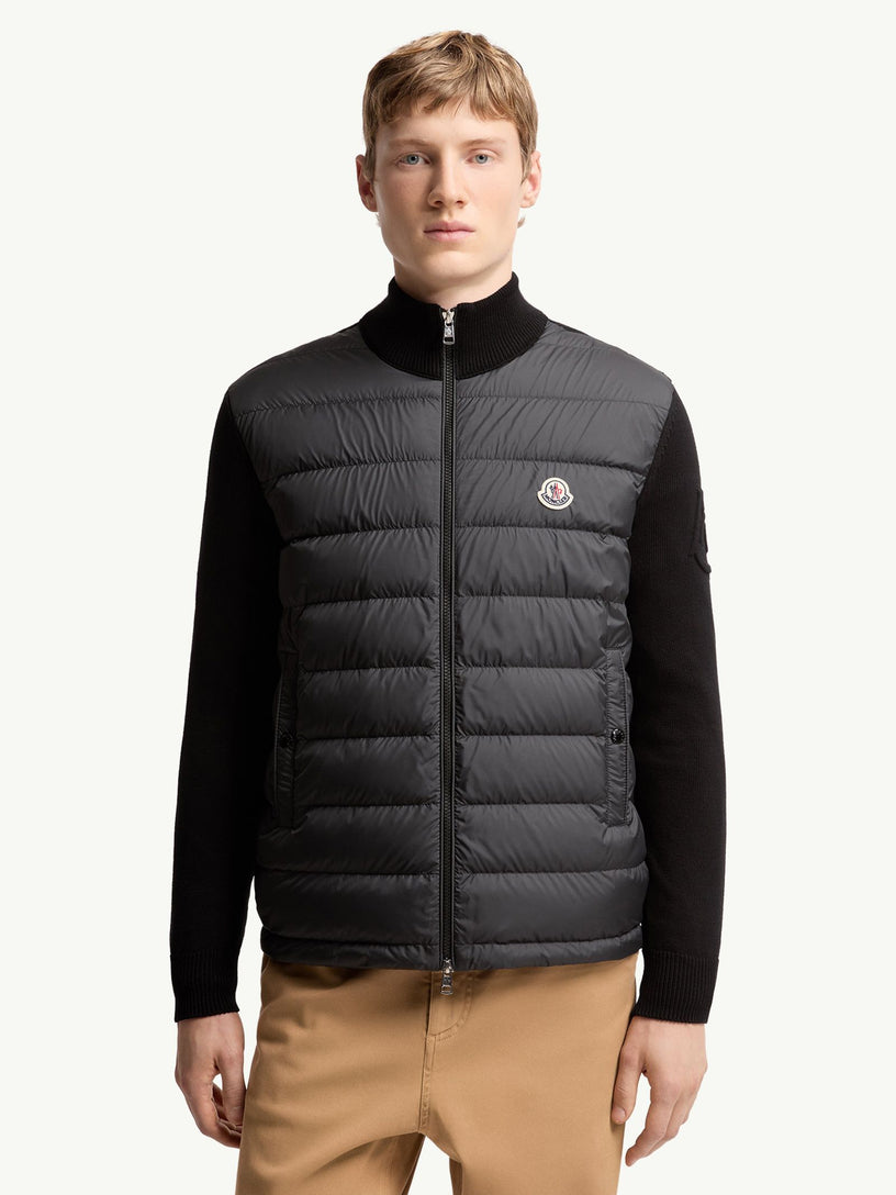 Cotton padded cardigan with zip