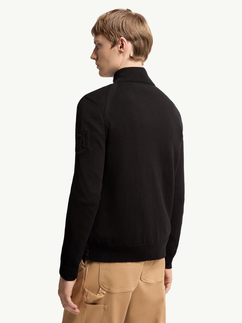 Cotton padded cardigan with zip