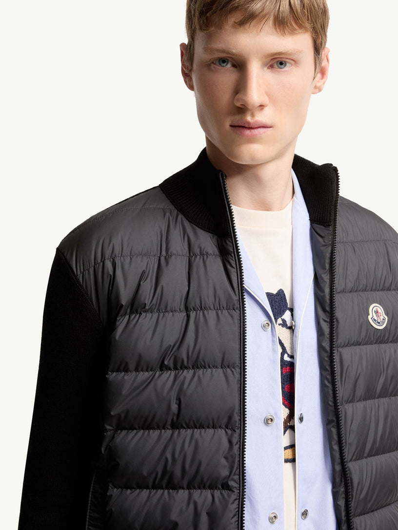 Cotton padded cardigan with zip