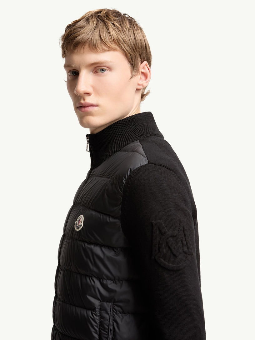 Cotton padded cardigan with zip