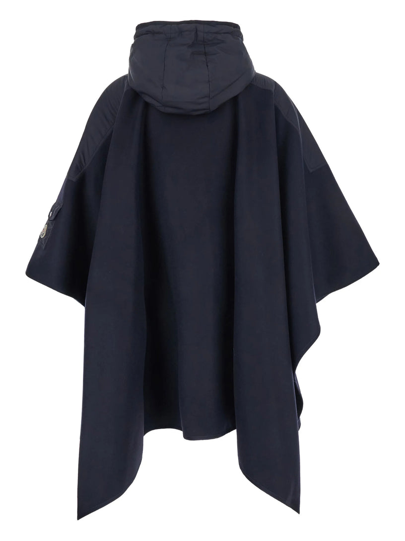 Wool Hooded Zip-Up Cape