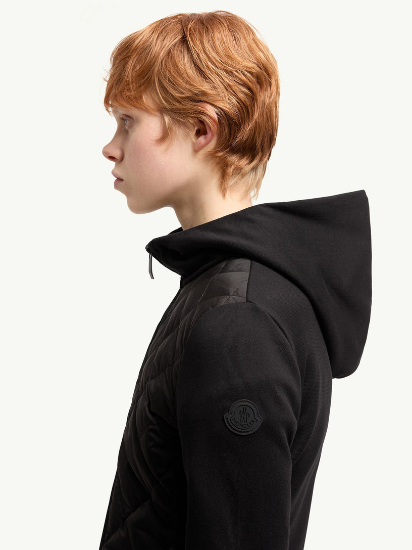 Cotton fleece hoodie with zip