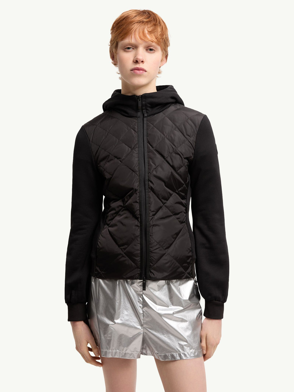 Cotton fleece hoodie with zip