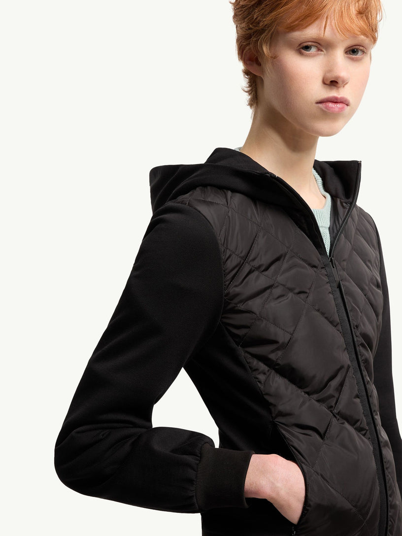 Cotton fleece hoodie with zip