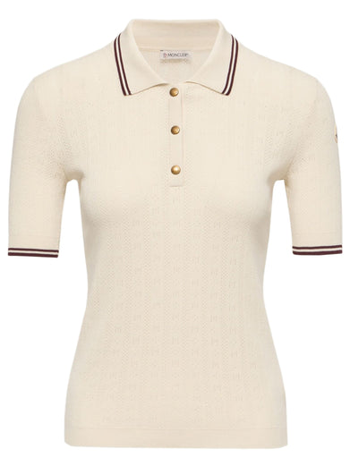 Rhombus & Logo Pattern Cotton Polo Shirt