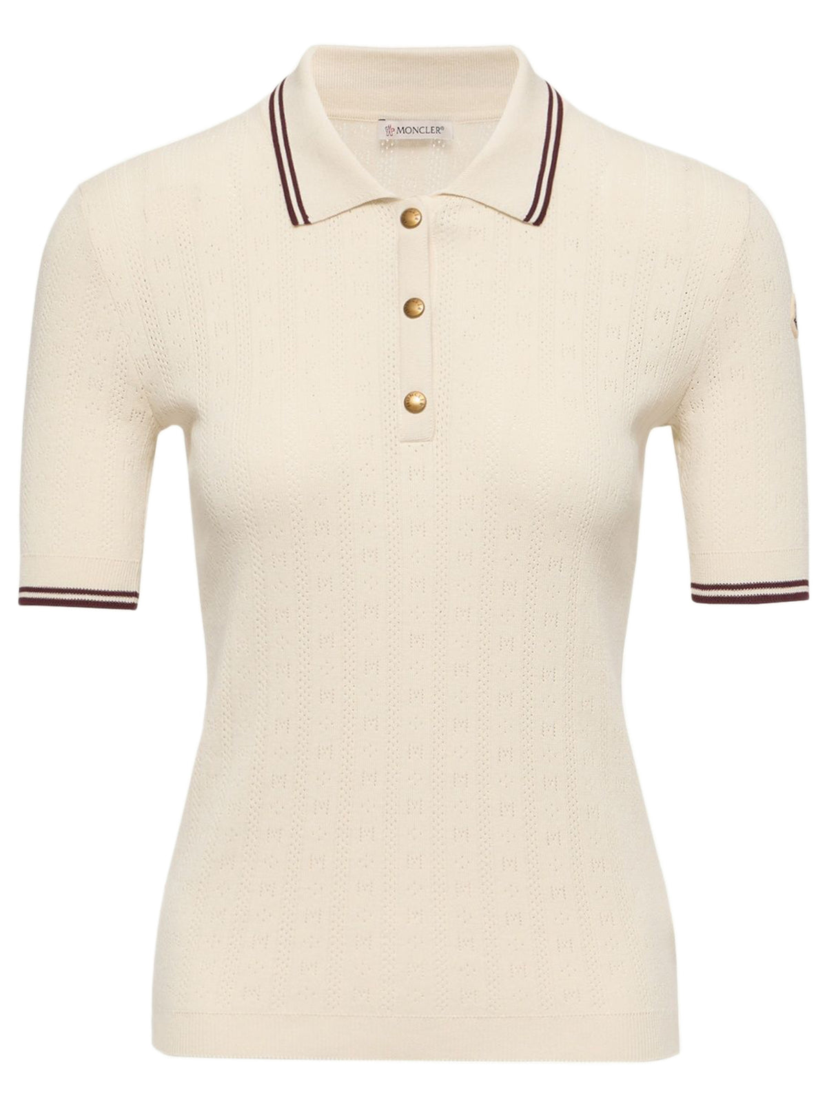 Rhombus & Logo Pattern Cotton Polo Shirt