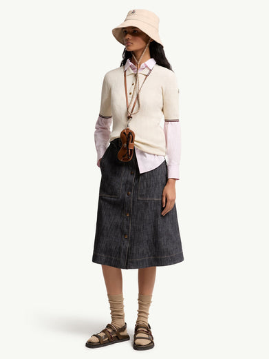 Rhombus & Logo Pattern Cotton Polo Shirt