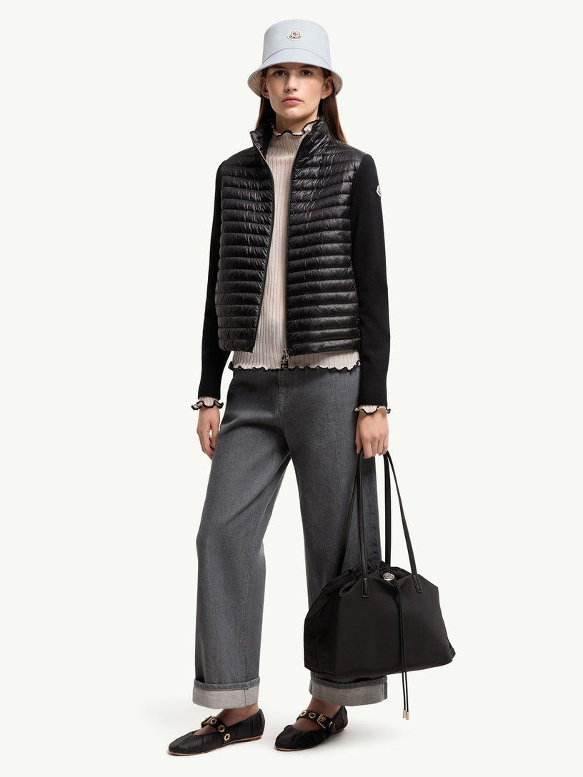 Padded Zip-Up Cardigan