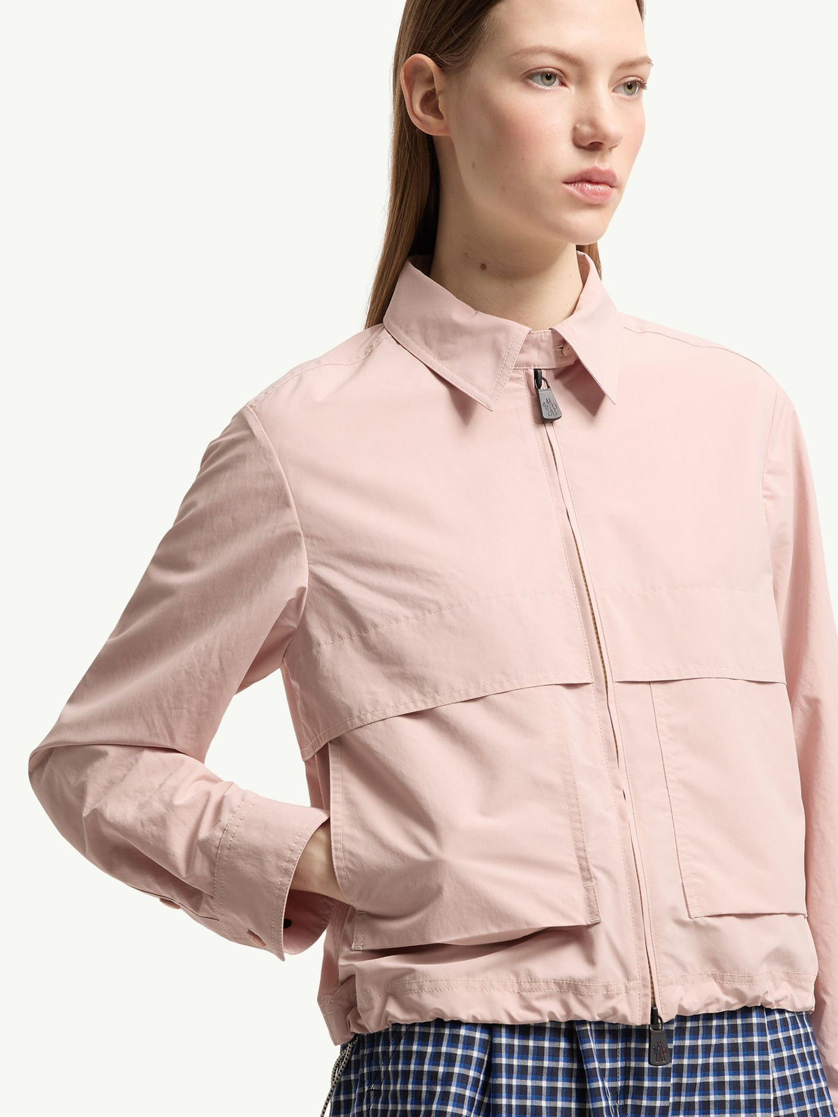 Technical froissé shirt with long sleeves