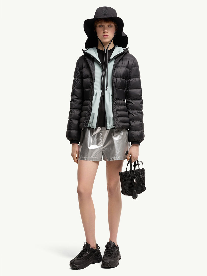 Very mesh and leather tote bag