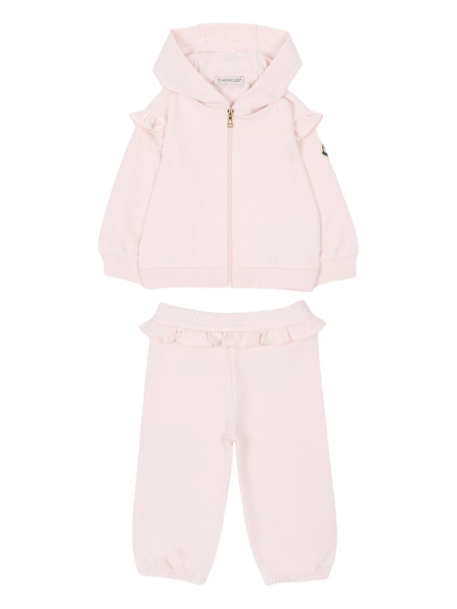 Cotton set with ruffled hem