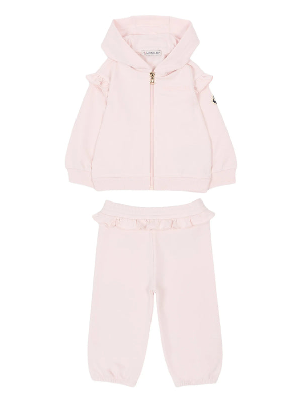 Cotton set with ruffled hem