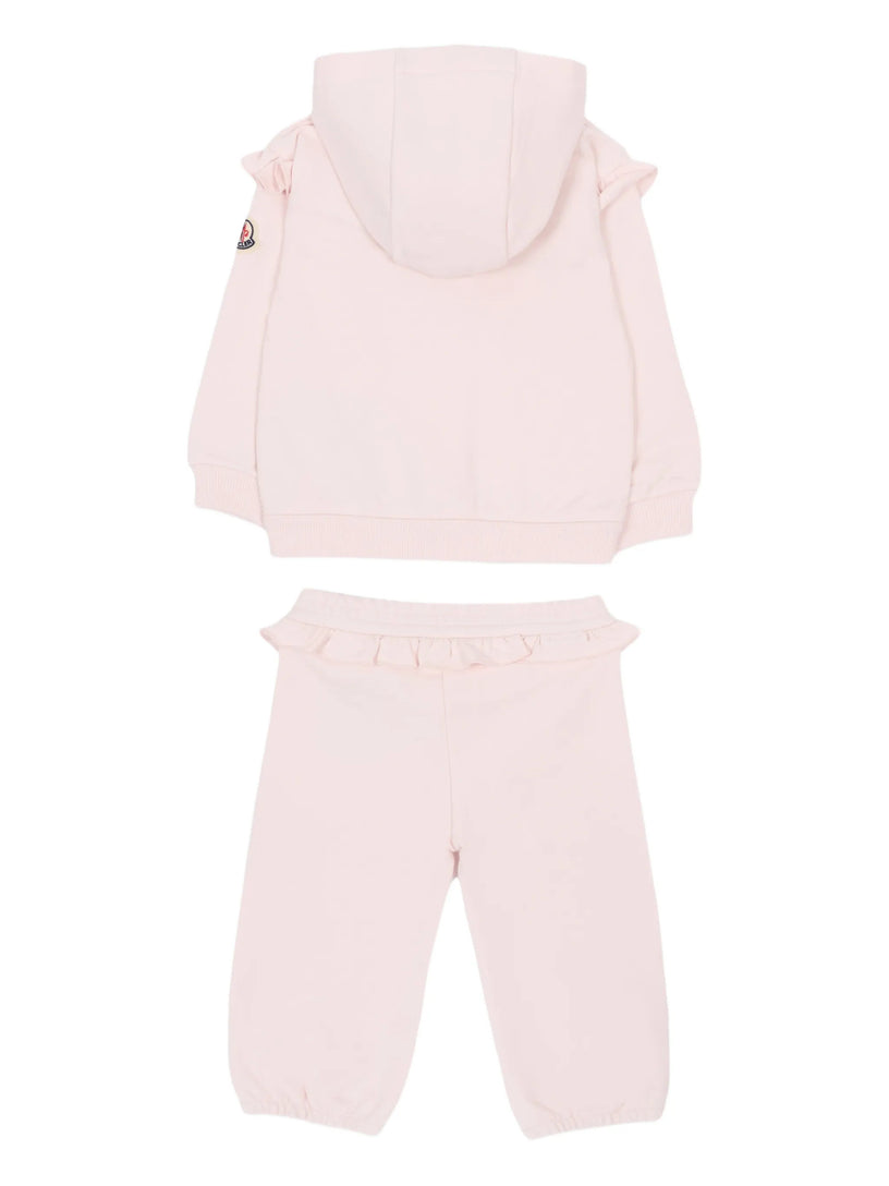 Cotton set with ruffled hem