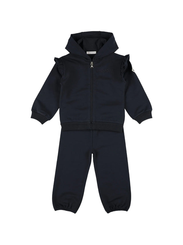 Cotton set with ruffled hem