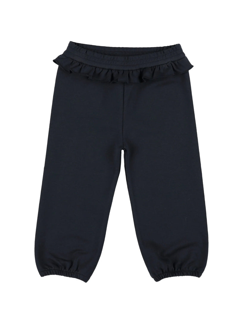 Cotton set with ruffled hem