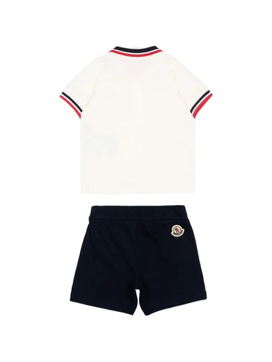 Tricolour-Trimmed Cotton Piquet Set