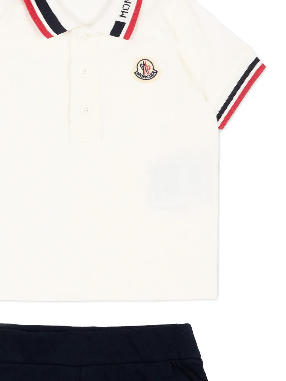 Tricolour-Trimmed Cotton Piquet Set