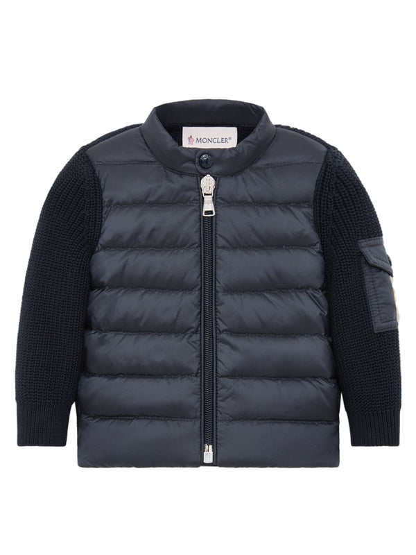 Padded Cotton Zip-Up Cardigan