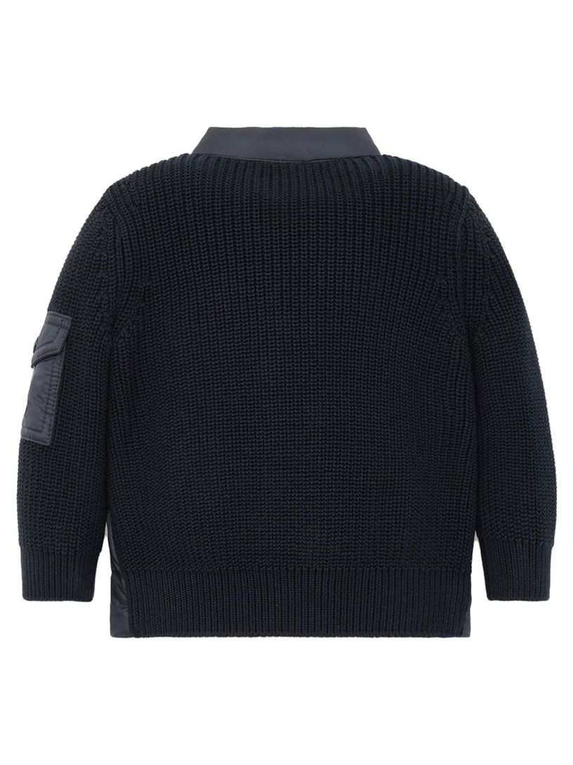 Padded Cotton Zip-Up Cardigan