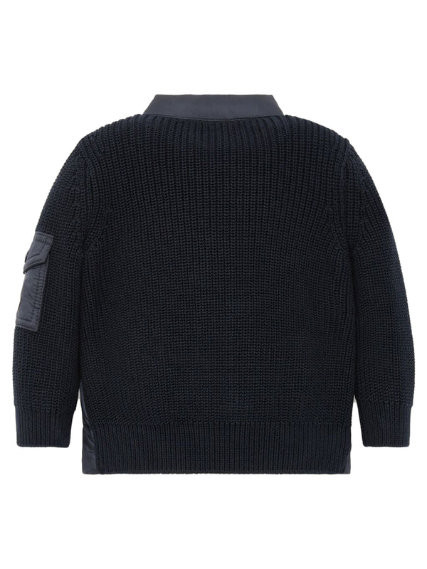 Padded Cotton Zip-Up Cardigan