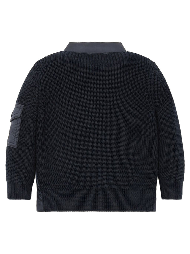 Padded Cotton Zip-Up Cardigan