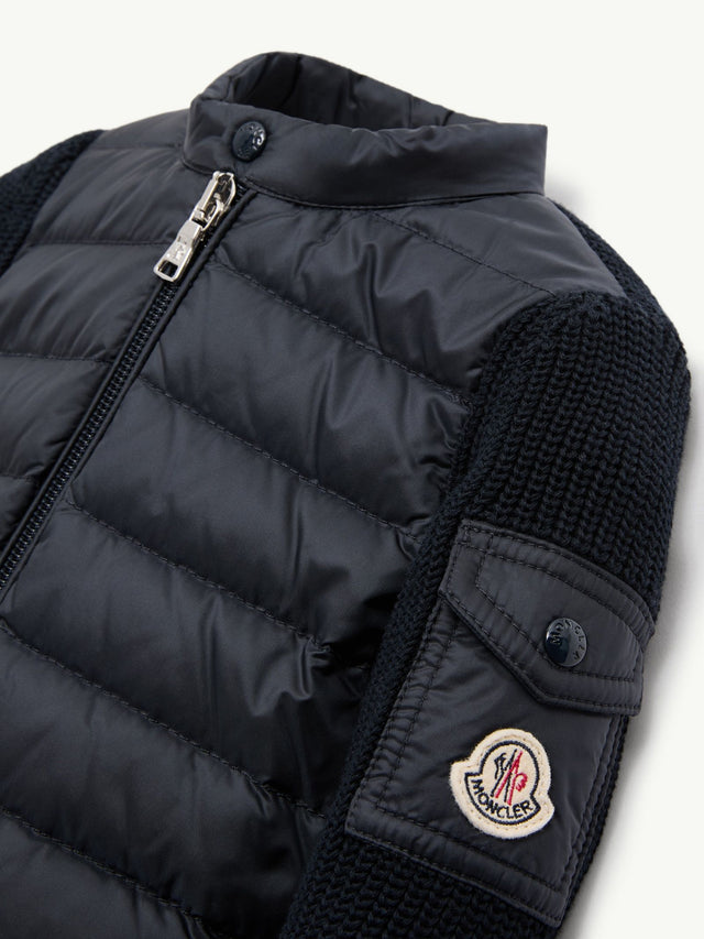 Padded Cotton Zip-Up Cardigan