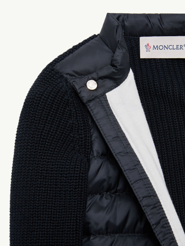 Padded Cotton Zip-Up Cardigan