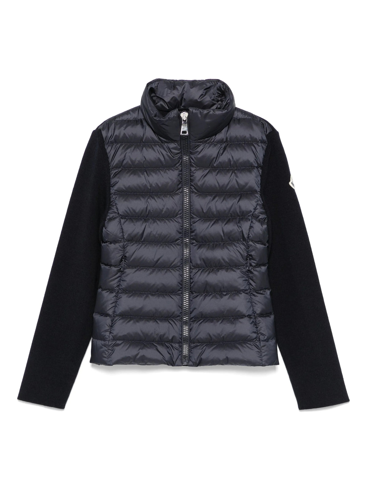 Padded Wool Zip-Up Cardigan