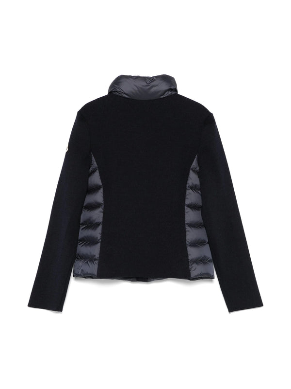 Padded Wool Zip-Up Cardigan