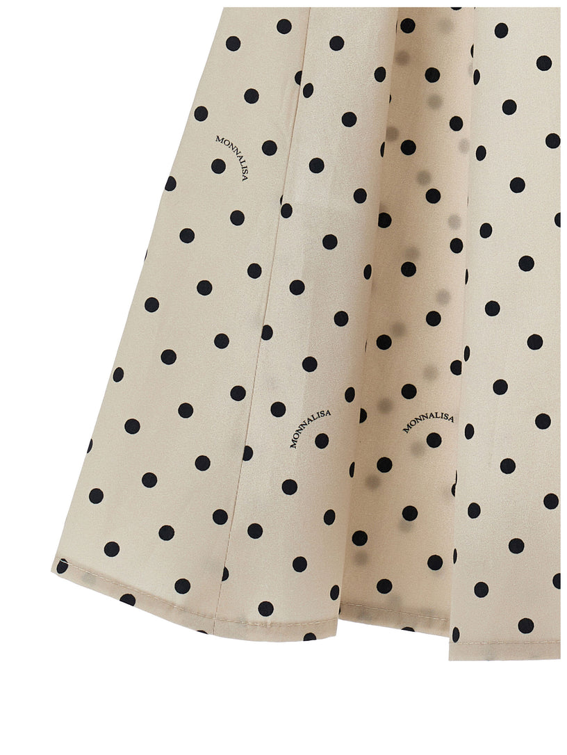 Matching top and skirt set with polka dot pattern