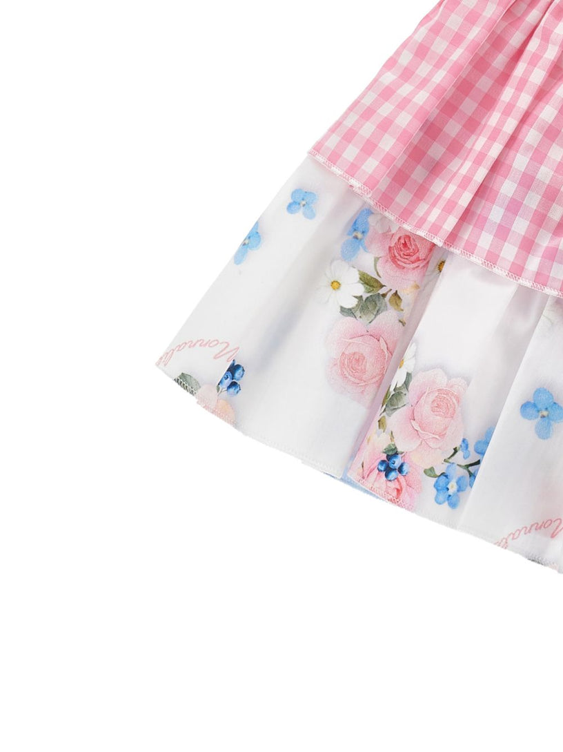 Gingham-pattern skirt set