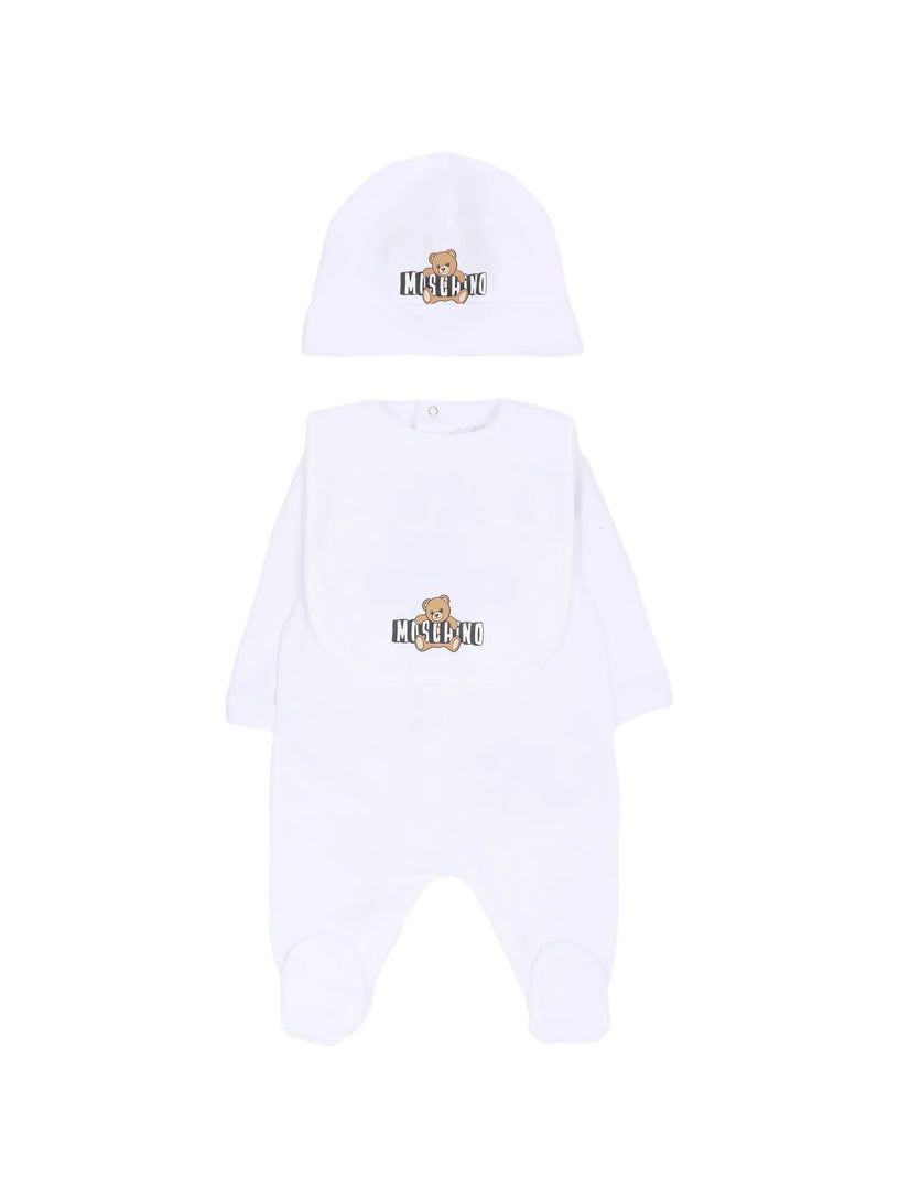 Bear-motif babygrow set