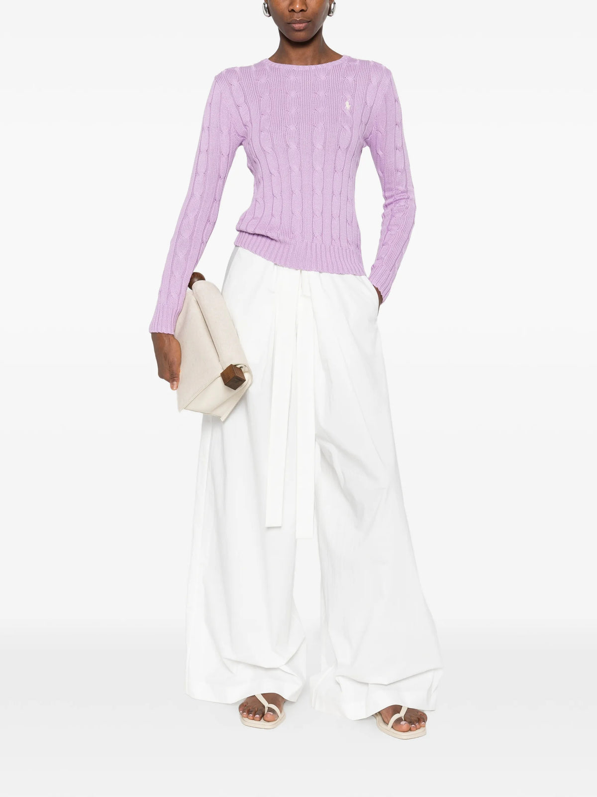 Sweater in cable knit cotton