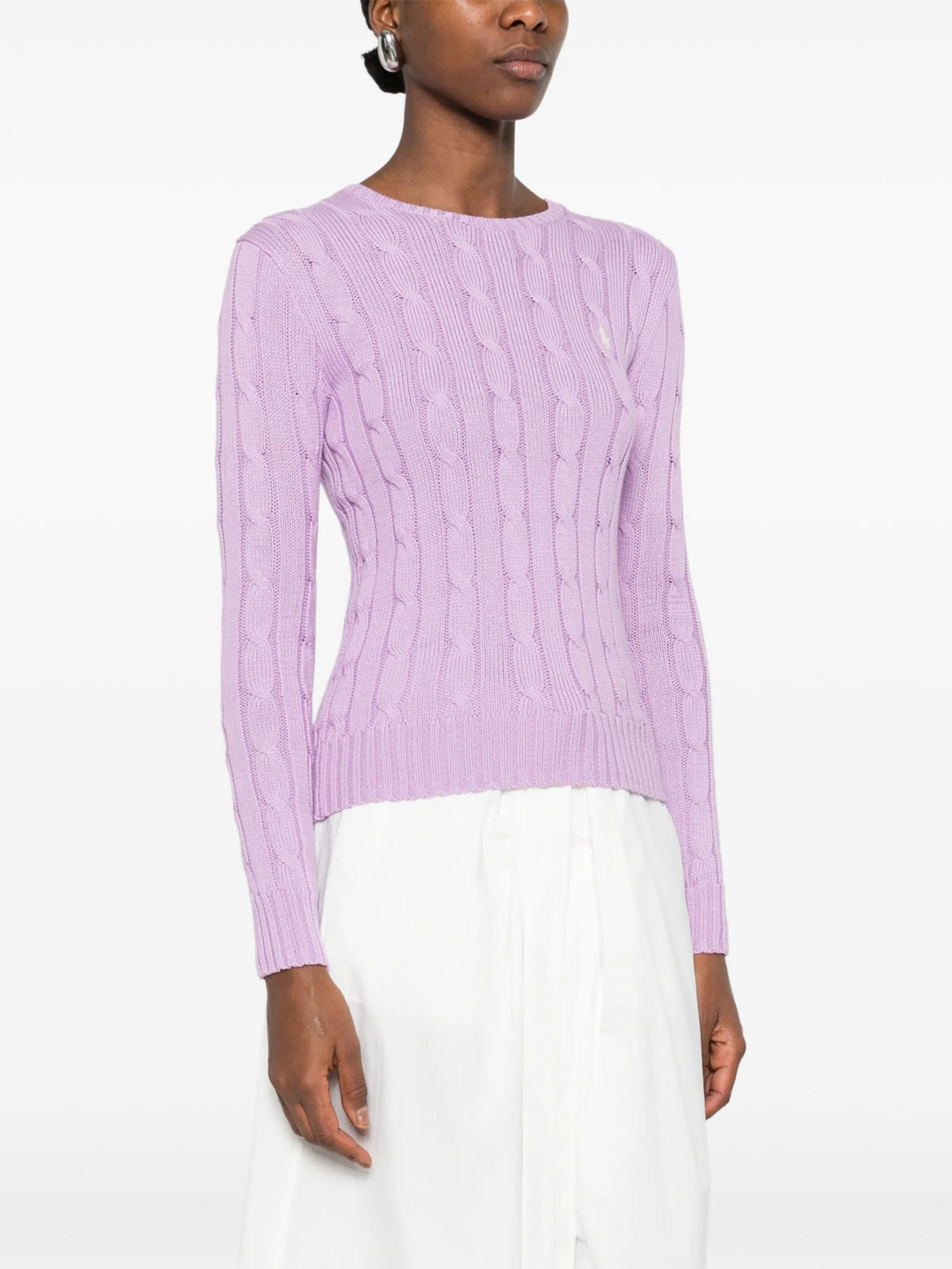 Sweater in cable knit cotton