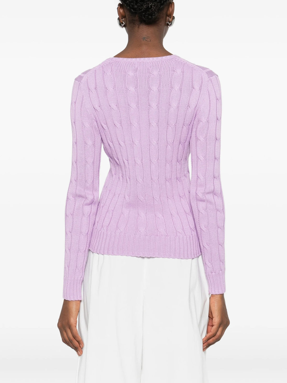 Sweater in cable knit cotton