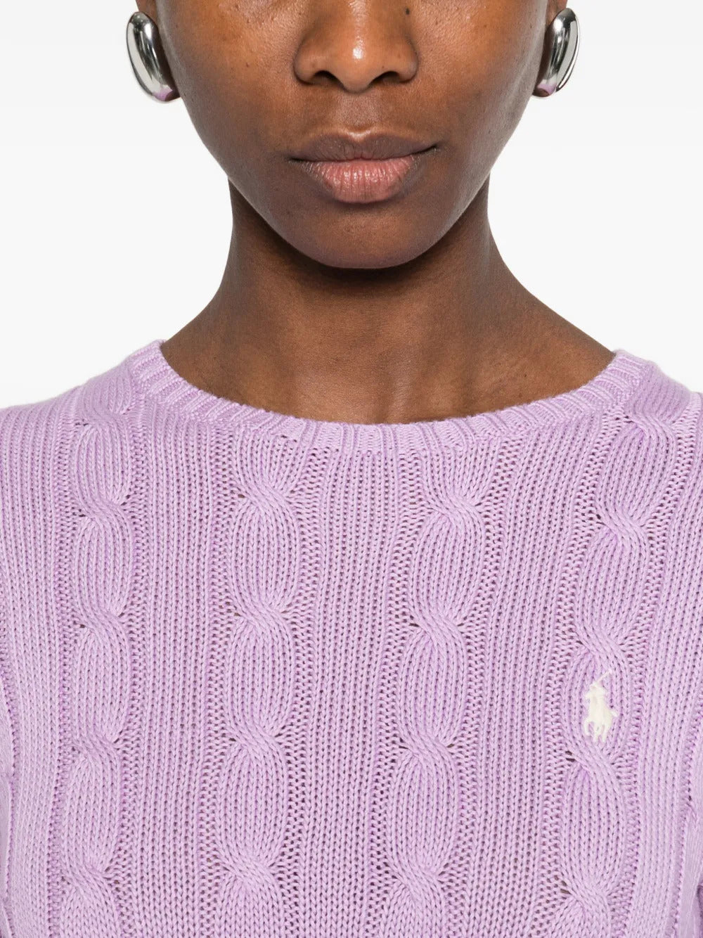 Sweater in cable knit cotton