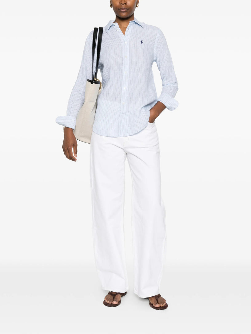 Classic Fit Striped Linen Shirt