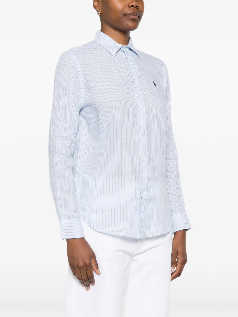 Classic Fit Striped Linen Shirt