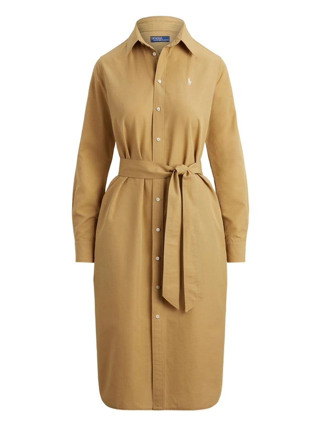 Shirt dress with belt