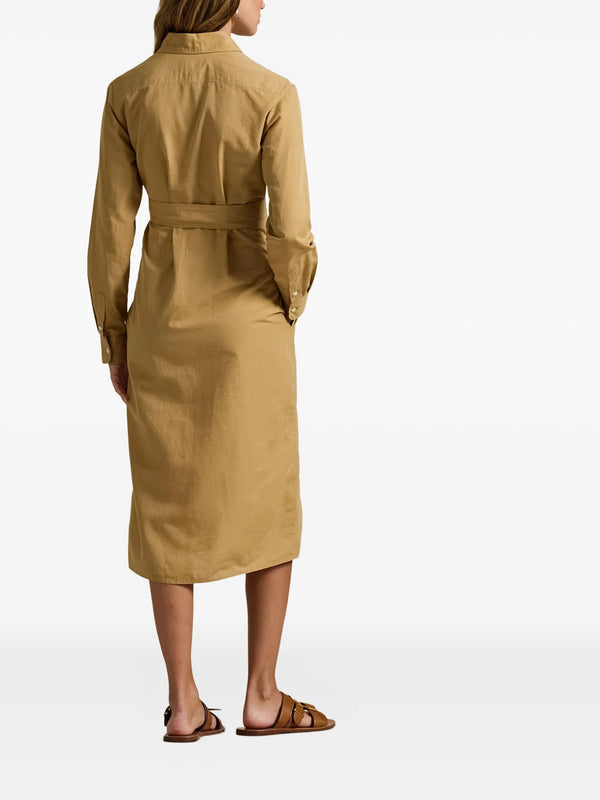 Shirt dress with belt