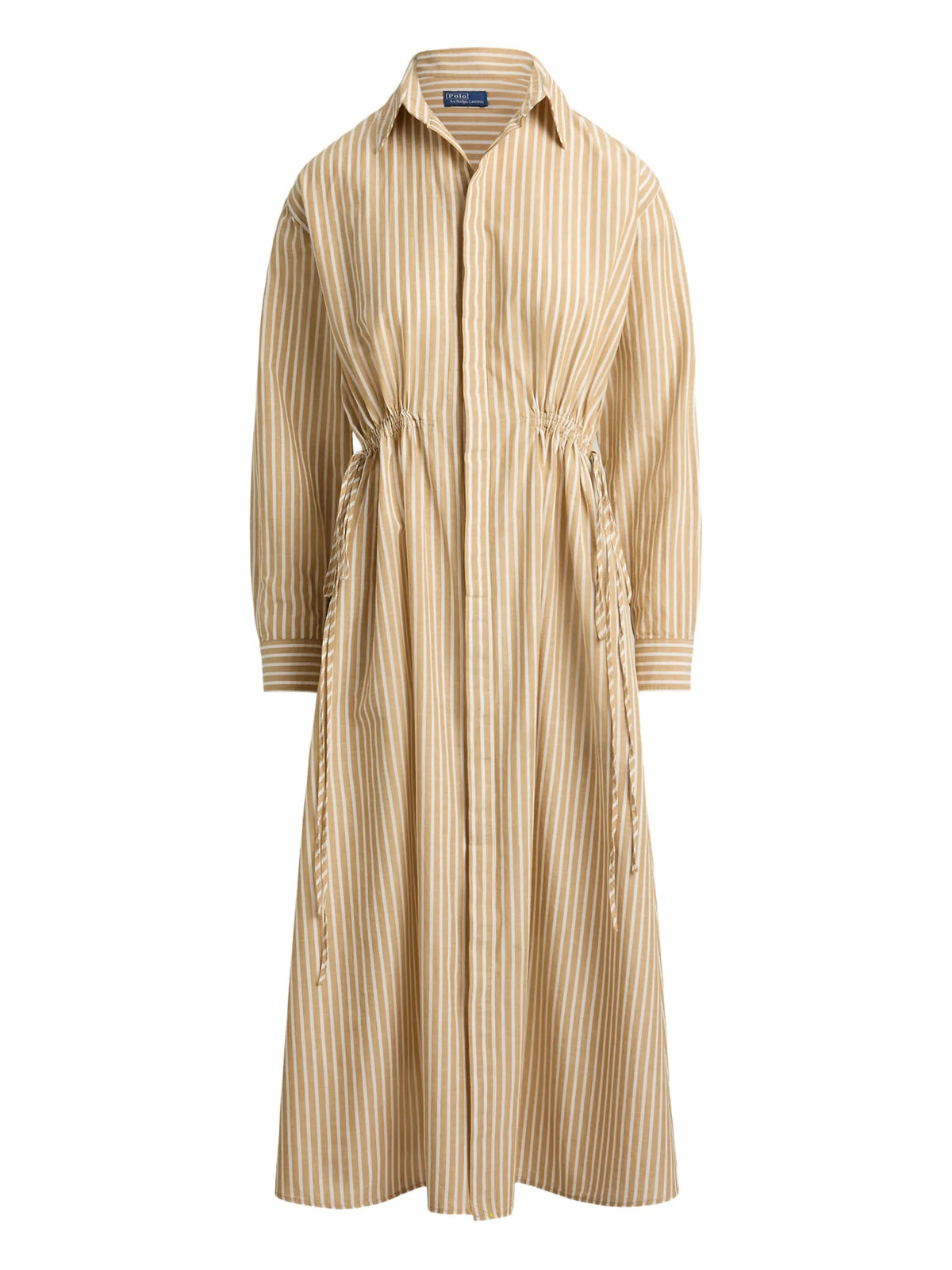 Striped Drawcord Shirtdress
