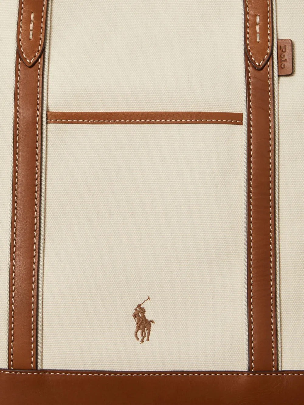 Medium canvas and leather tote shopper