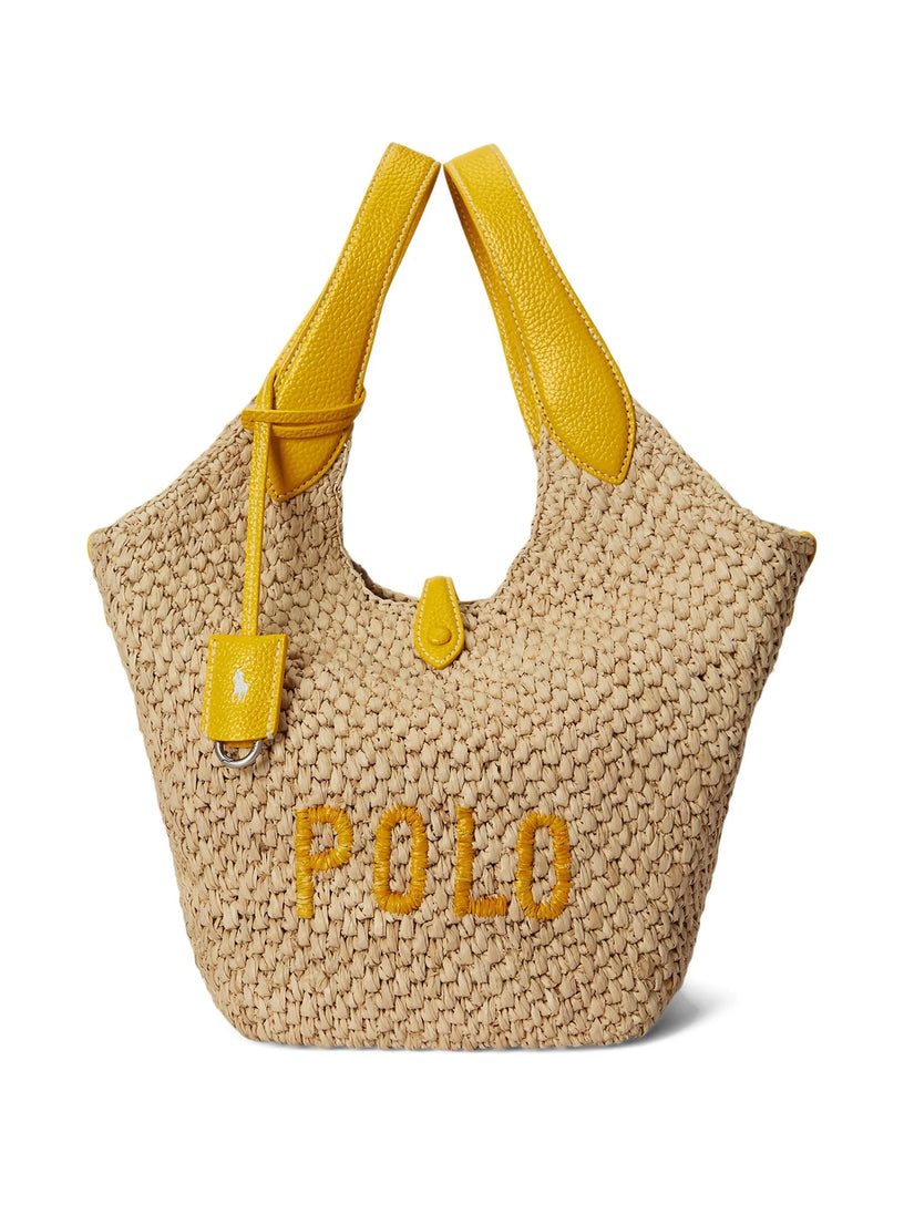 Polo Play Tote in raffia and leather